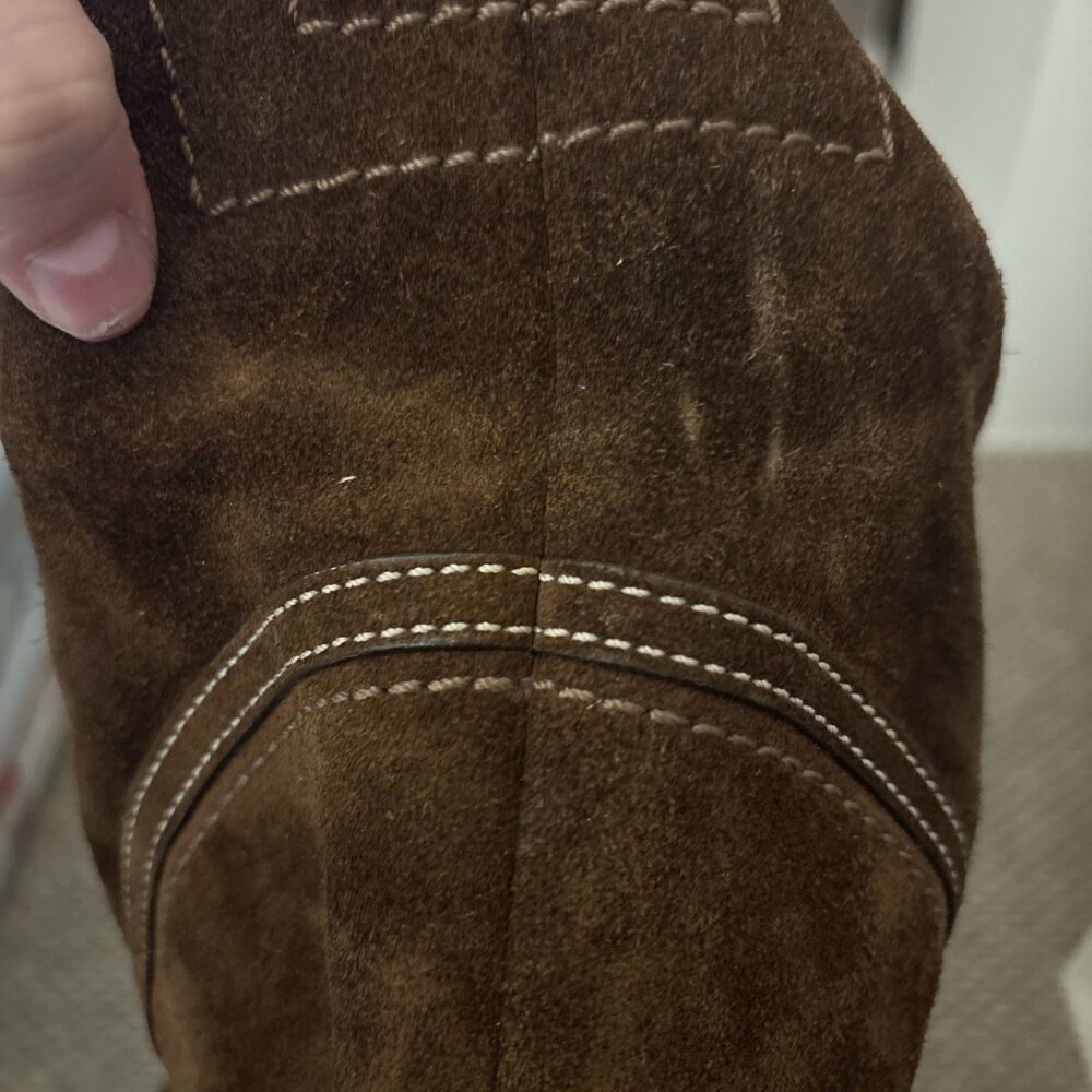 Vtg COACH Suede Soho Hobo Purse Brown Leather Handbag Crescent Y2K - Picture 11 of 12